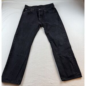 Levi's 501XX Black Men's Button Fly Straight Leg Denim Jeans Size 34 X 32